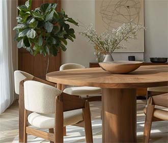 Modern wooden dining table